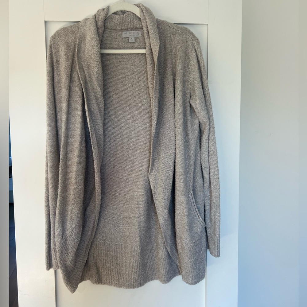 Barefoot Dreams Tan Open-Front Cardigan